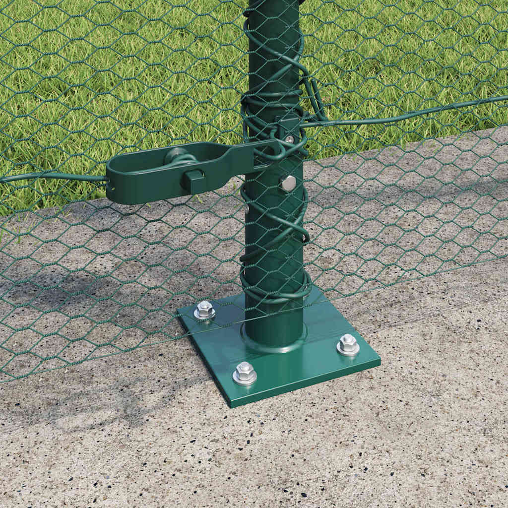 vidaXL Hexagonal Fence with Concrete Base 50 x 1.6 m PVC-Coated Steel 4