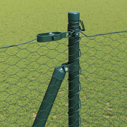 vidaXL Hexagonal Fence with Concrete Base 50 x 1.6 m PVC-Coated Steel 5