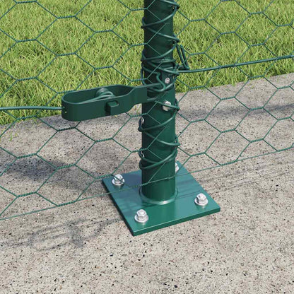 vidaXL Hexagonal Fence with Concrete Base 50 x 1.6 m PVC-Coated Steel 4
