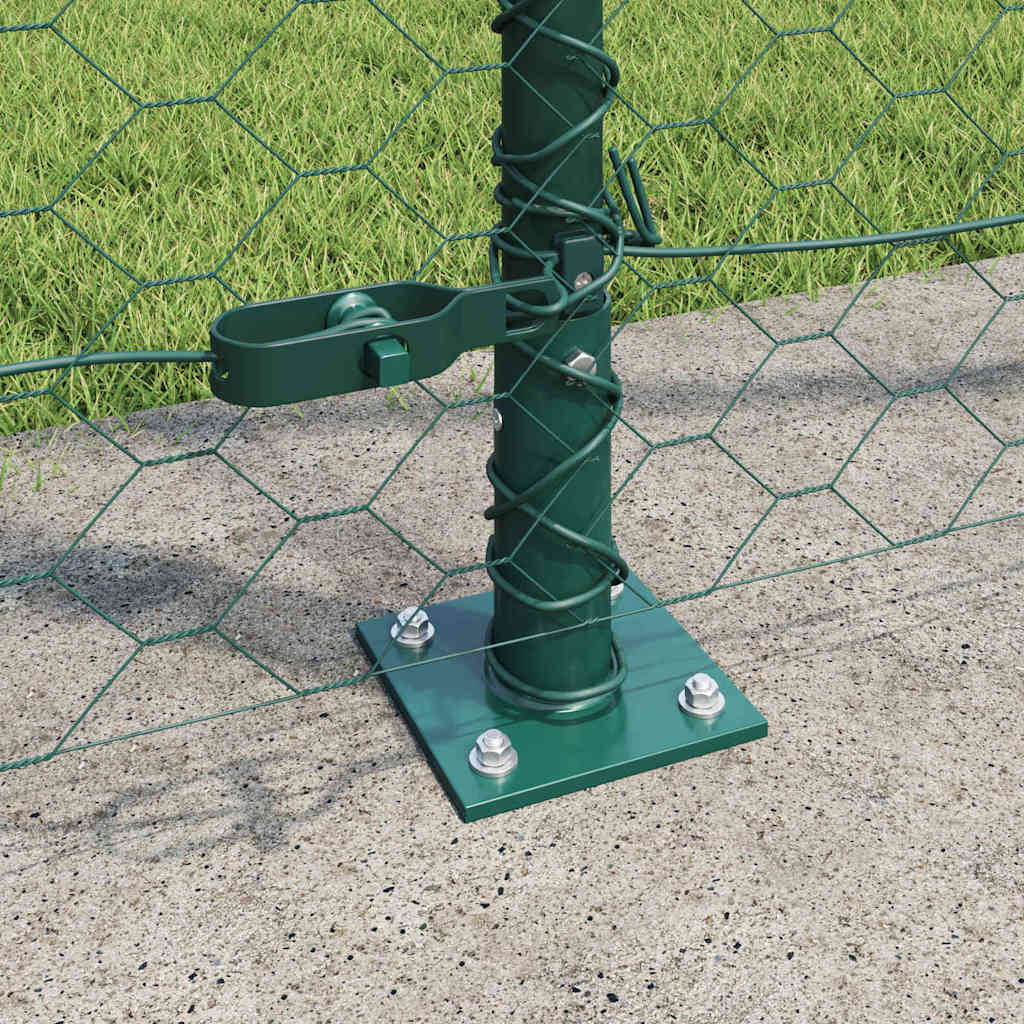 vidaXL Hexagonal Fence with Concrete Base 50 x 1.6 m PVC-Coated Steel 4