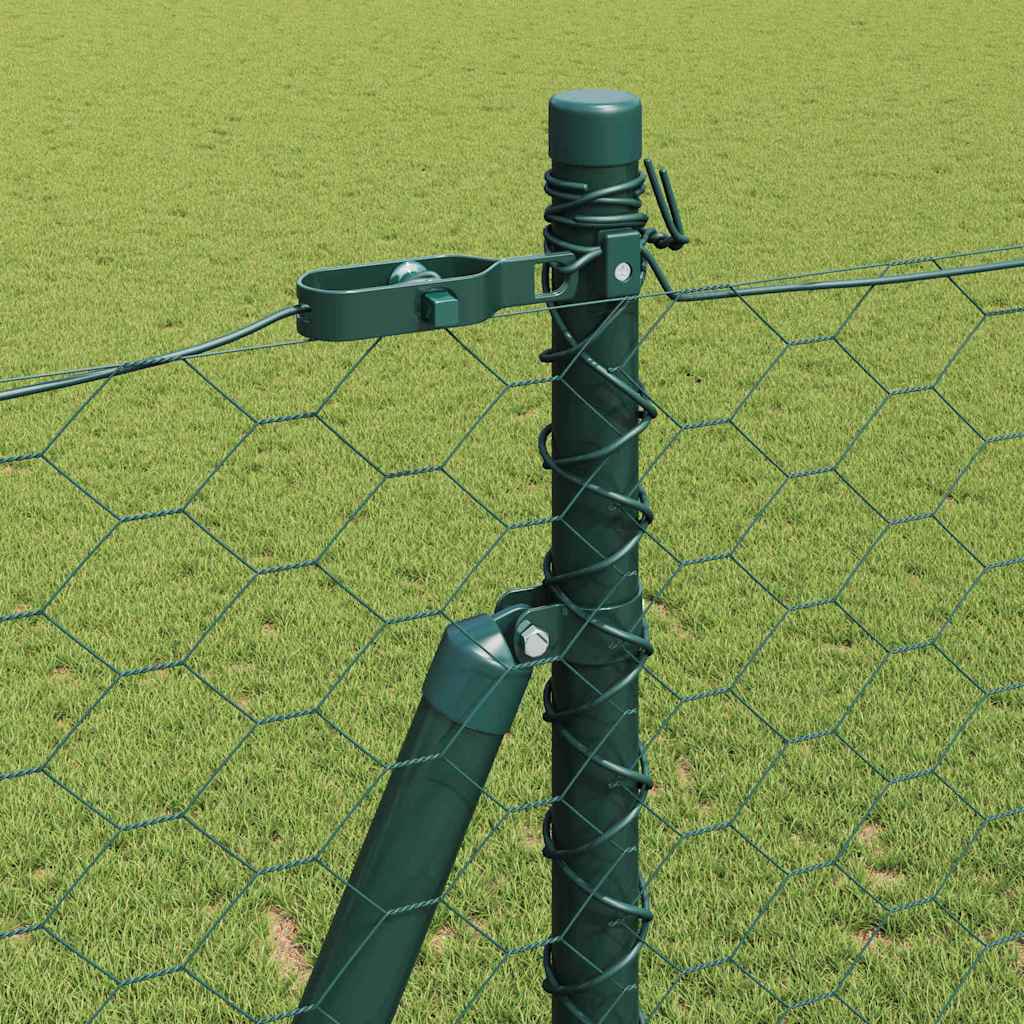 vidaXL Hexagonal Fence with Concrete Base 50 x 1.6 m PVC-Coated Steel 5
