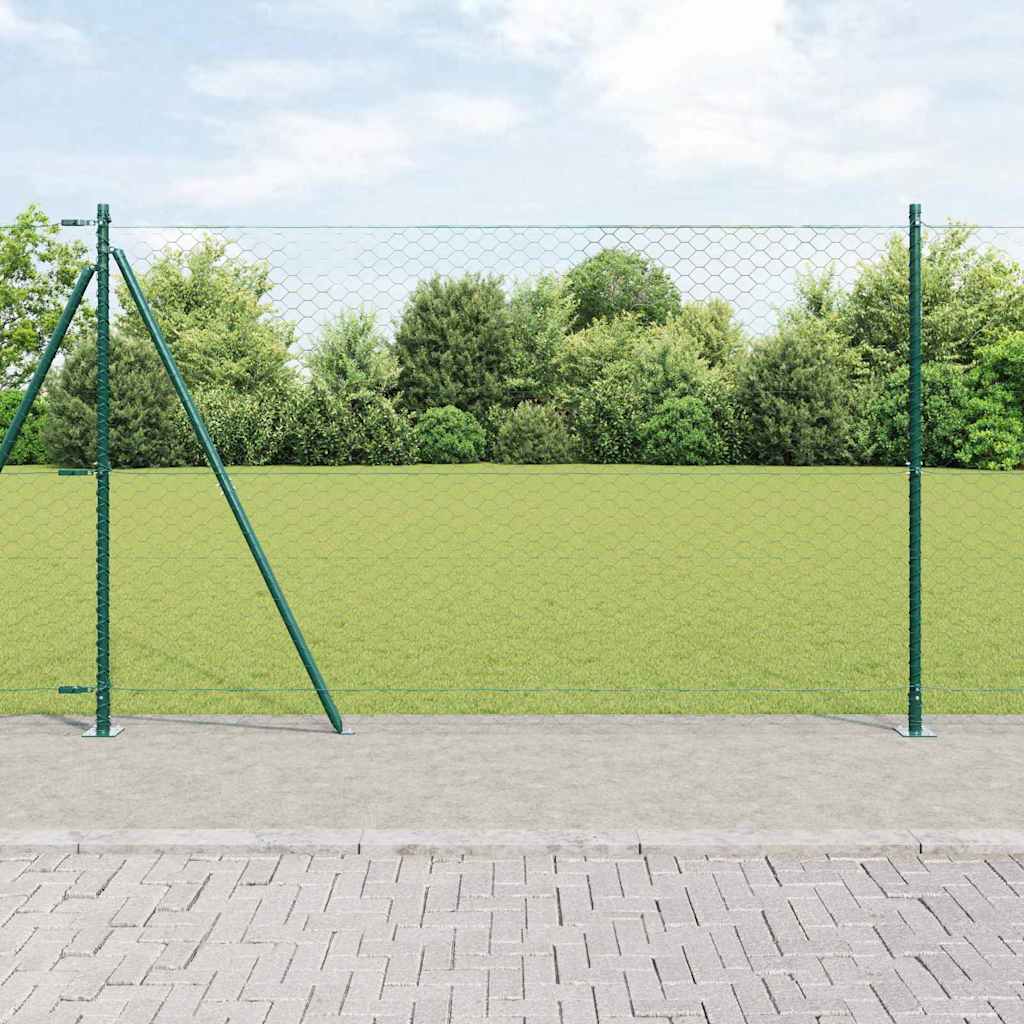 vidaXL Hexagonal Fence with Concrete Base 50 x 1.6 m PVC-Coated Steel 1