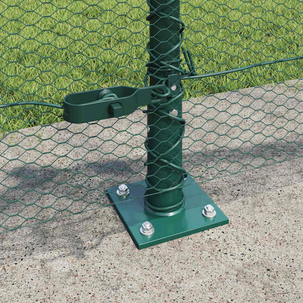vidaXL Hexagonal Fence with Concrete Base 100 x 0.5 m PVC-Coated Steel 4