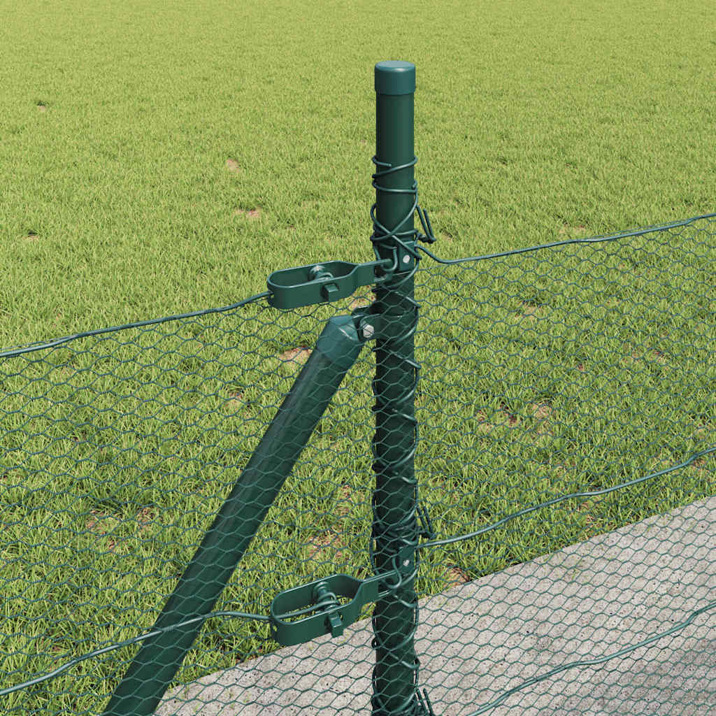 vidaXL Hexagonal Fence with Concrete Base 100 x 0.5 m PVC-Coated Steel 5