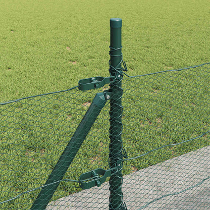 vidaXL Hexagonal Fence with Concrete Base 100 x 0.5 m PVC-Coated Steel 5