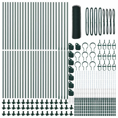vidaXL Hexagonal Fence with Concrete Base 100 x 0.5 m PVC-Coated Steel 6