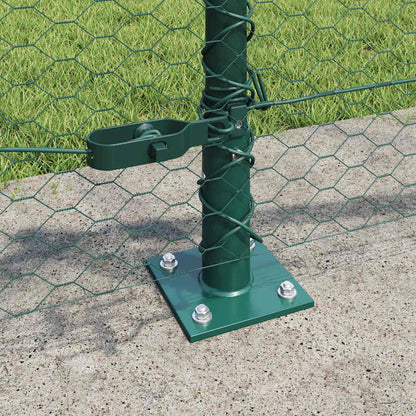 vidaXL Hexagonal Fence with Concrete Base 100 x 0.5 m PVC-Coated Steel 4