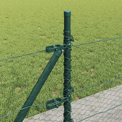 vidaXL Hexagonal Fence with Concrete Base 100 x 0.5 m PVC-Coated Steel 5