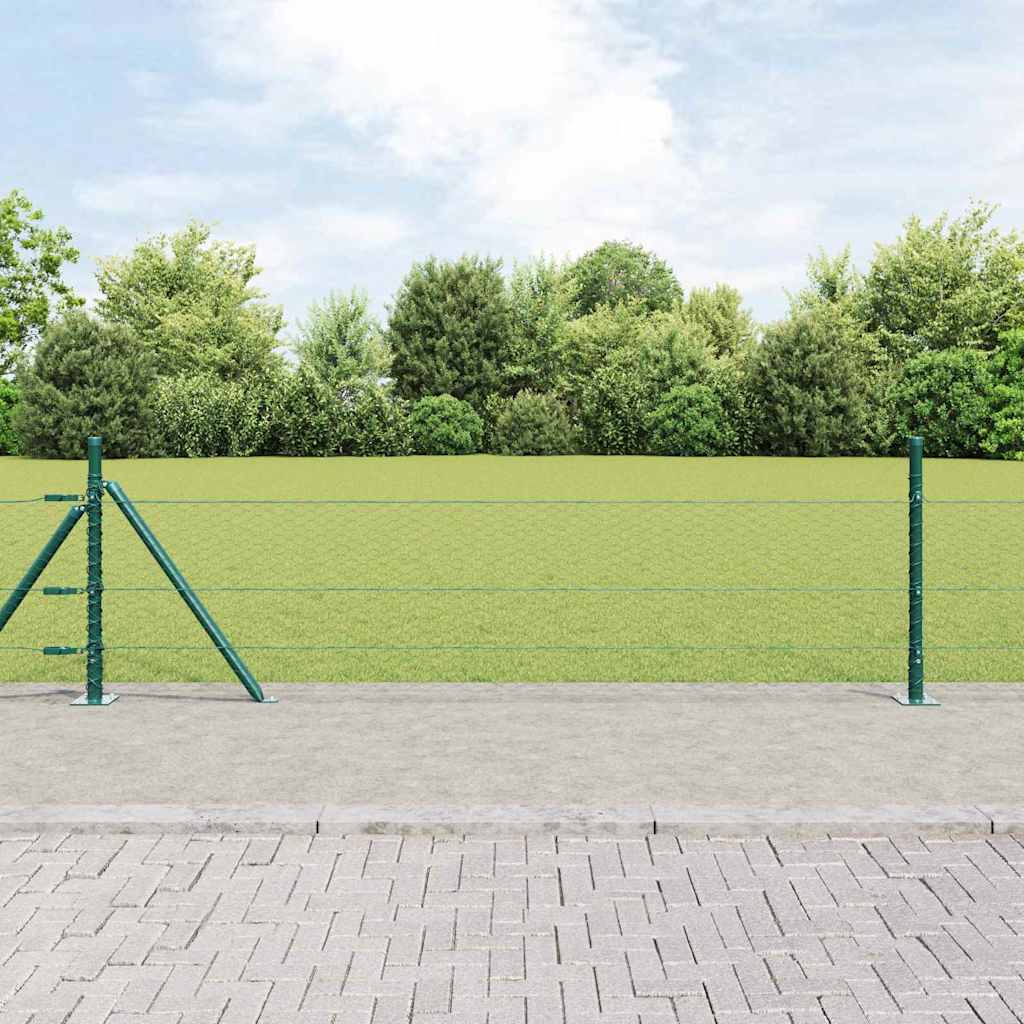vidaXL Hexagonal Fence with Concrete Base 100 x 0.5 m PVC-Coated Steel 1