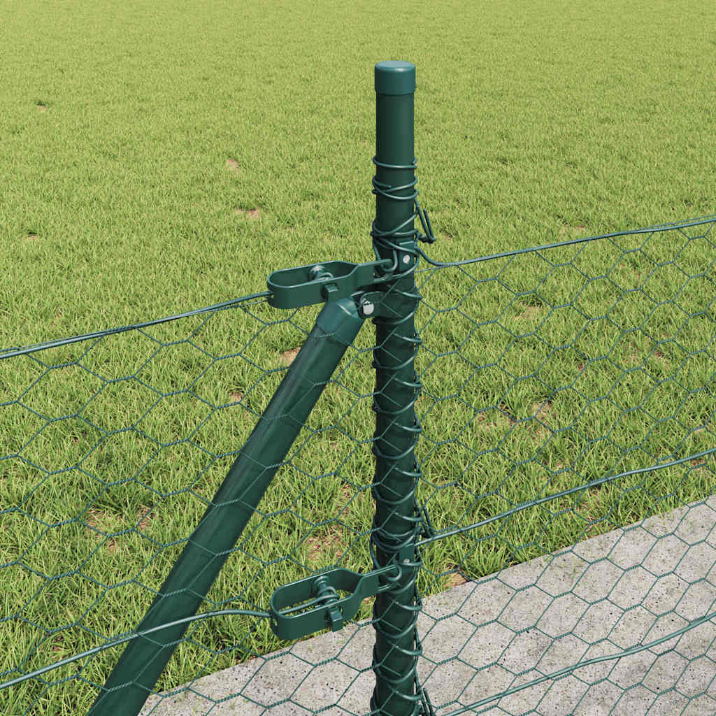 vidaXL Hexagonal Fence with Concrete Base 100 x 0.5 m PVC-Coated Steel 5