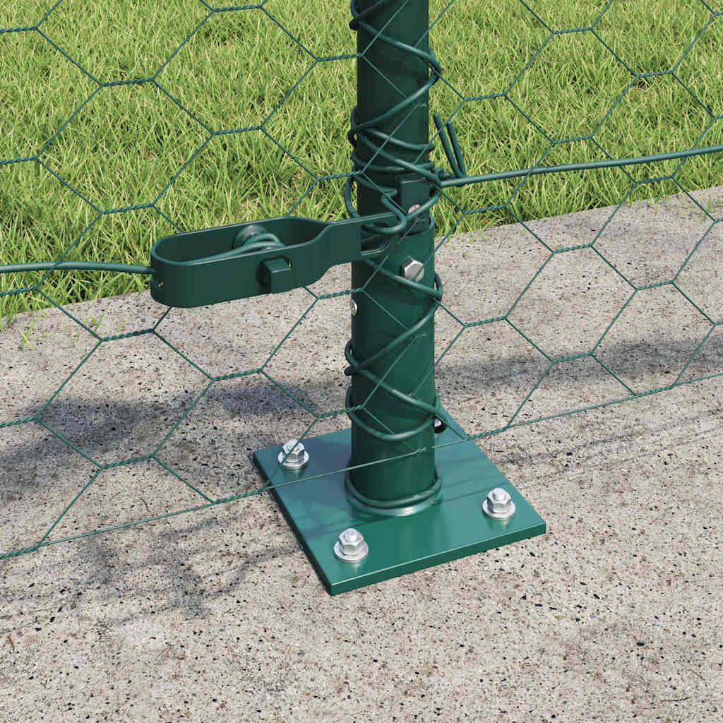 vidaXL Hexagonal Fence with Concrete Base 100 x 0.5 m PVC-Coated Steel 4