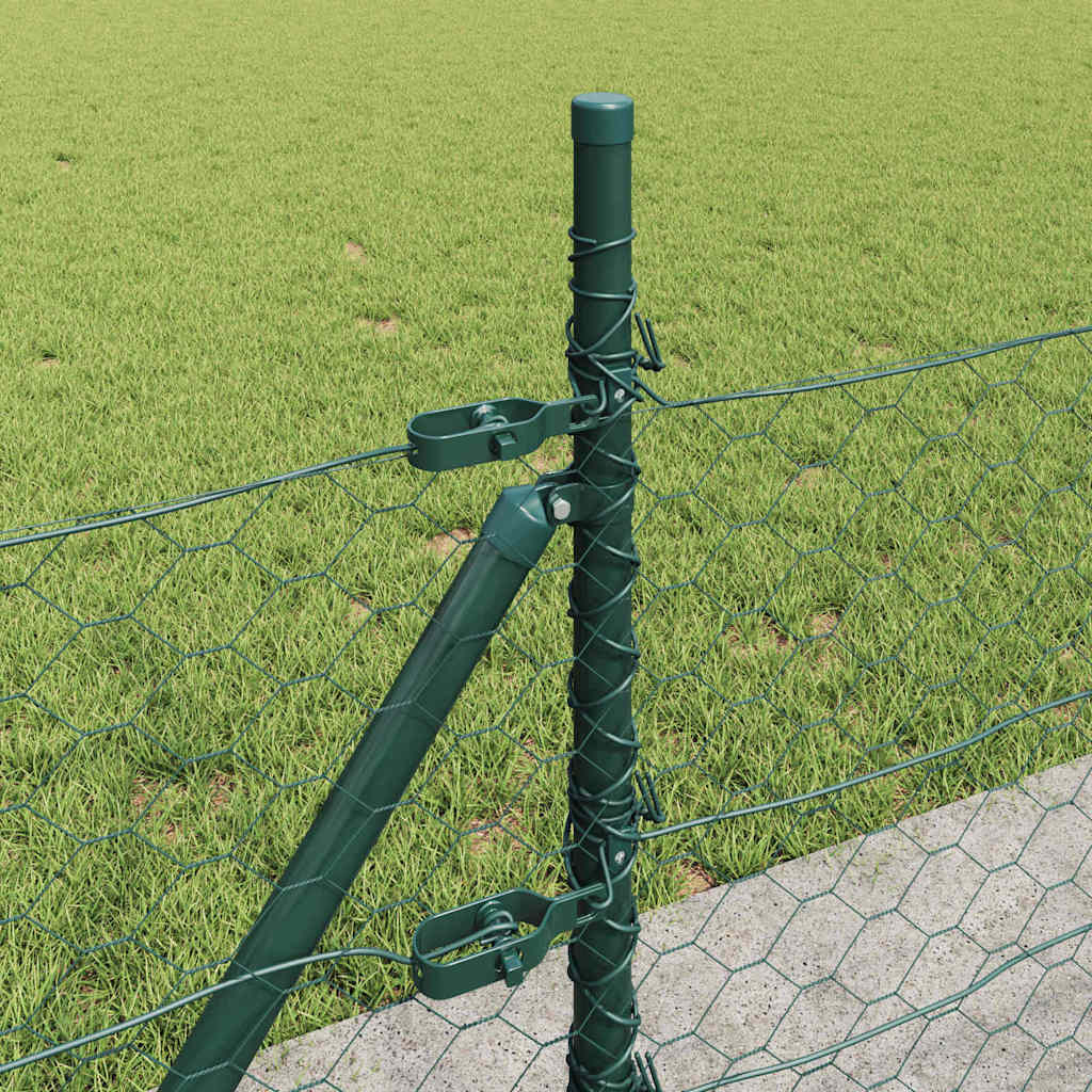 vidaXL Hexagonal Fence with Concrete Base 100 x 0.5 m PVC-Coated Steel 5
