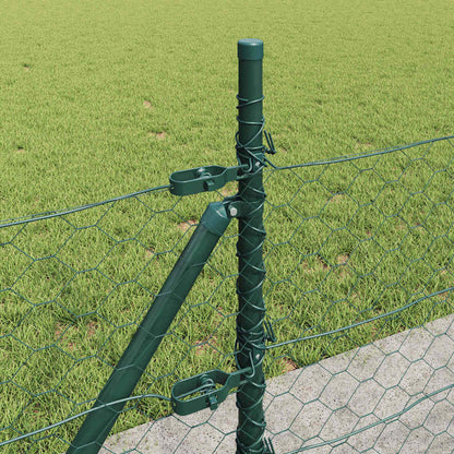vidaXL Hexagonal Fence with Concrete Base 100 x 0.5 m PVC-Coated Steel 5