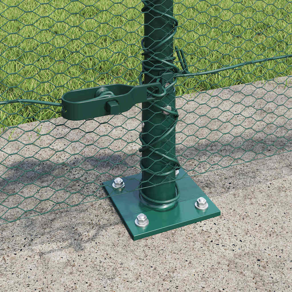 vidaXL Hexagonal Fence with Concrete Base 100 x 0.6 m PVC-Coated Steel 4