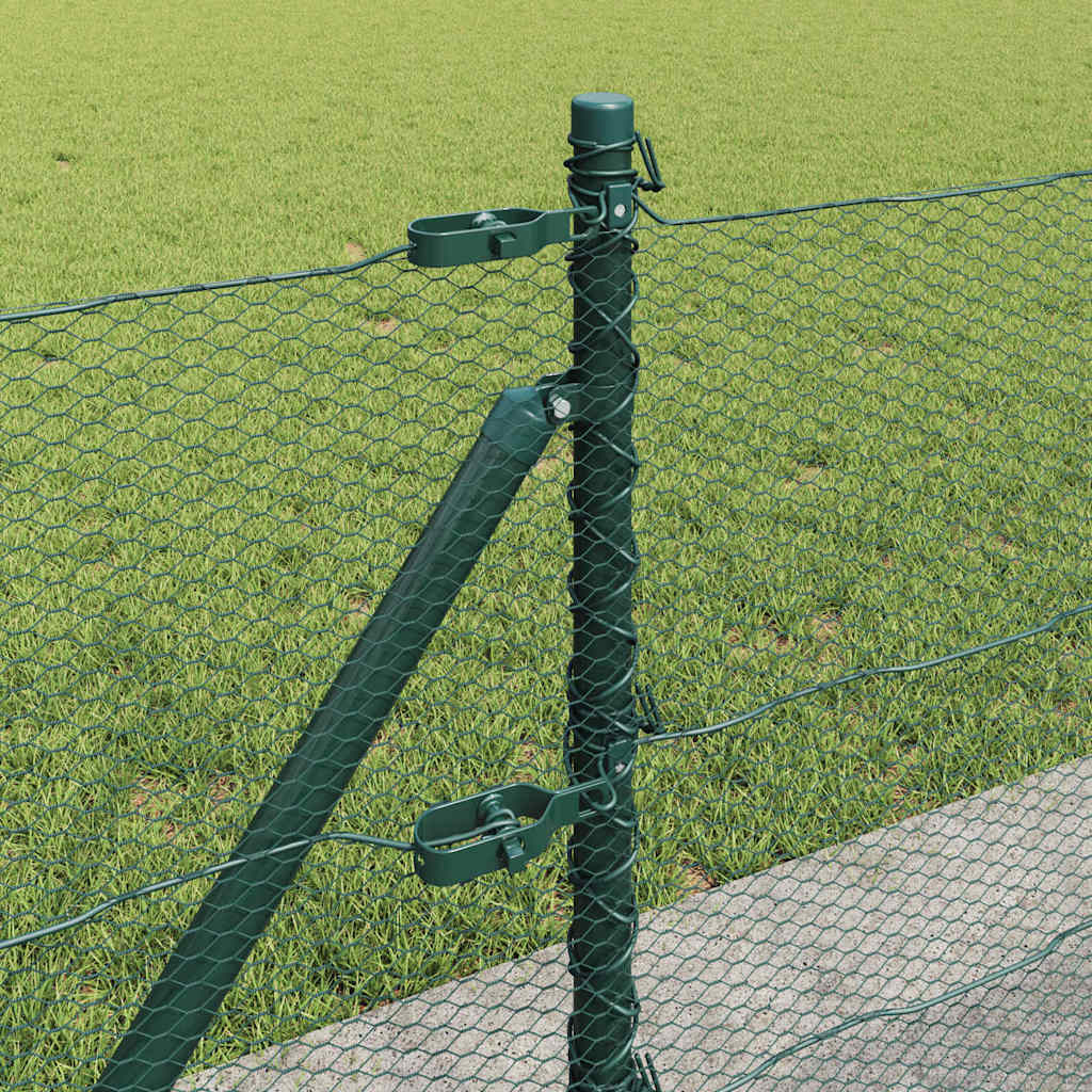 vidaXL Hexagonal Fence with Concrete Base 100 x 0.6 m PVC-Coated Steel 5