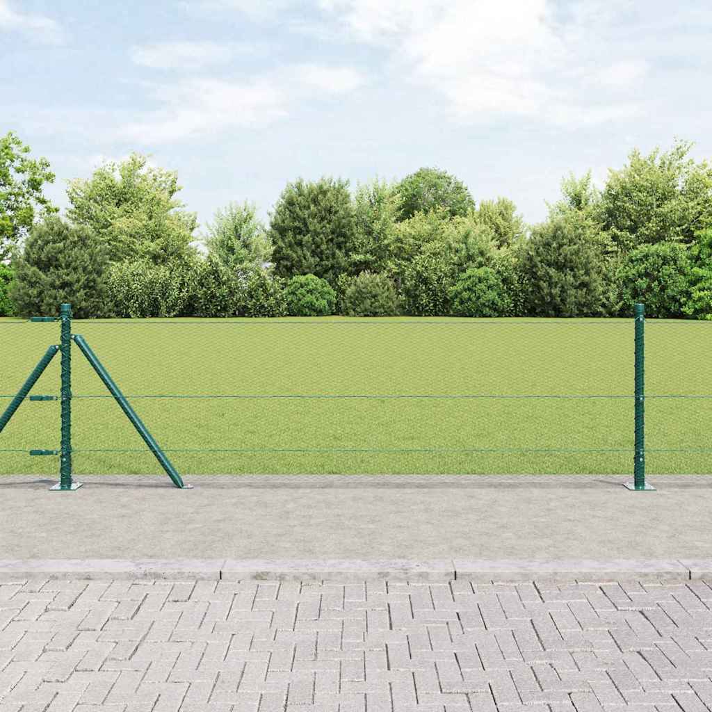 vidaXL Hexagonal Fence with Concrete Base 100 x 0.6 m PVC-Coated Steel 1