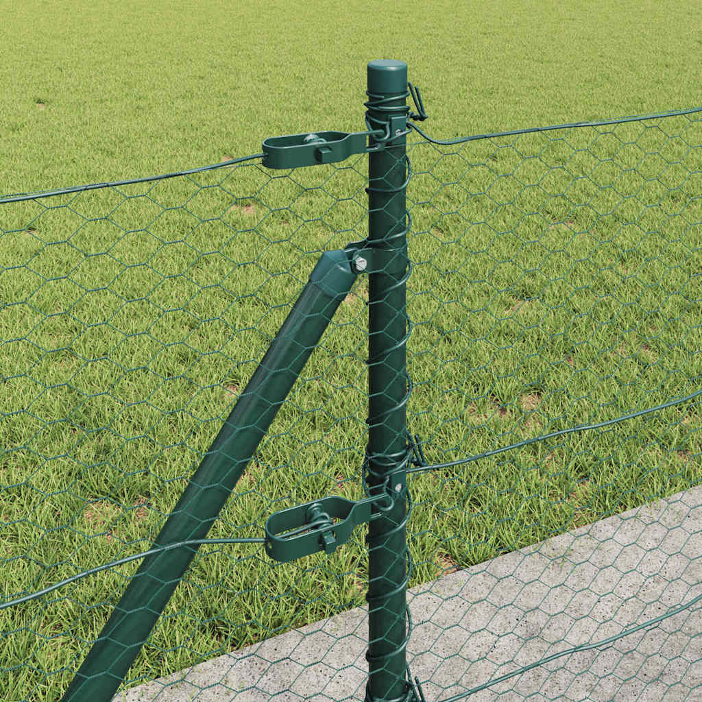 vidaXL Hexagonal Fence with Concrete Base 100 x 0.6 m PVC-Coated Steel 5