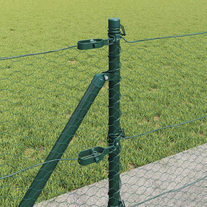 vidaXL Hexagonal Fence with Concrete Base 100 x 0.6 m PVC-Coated Steel 5