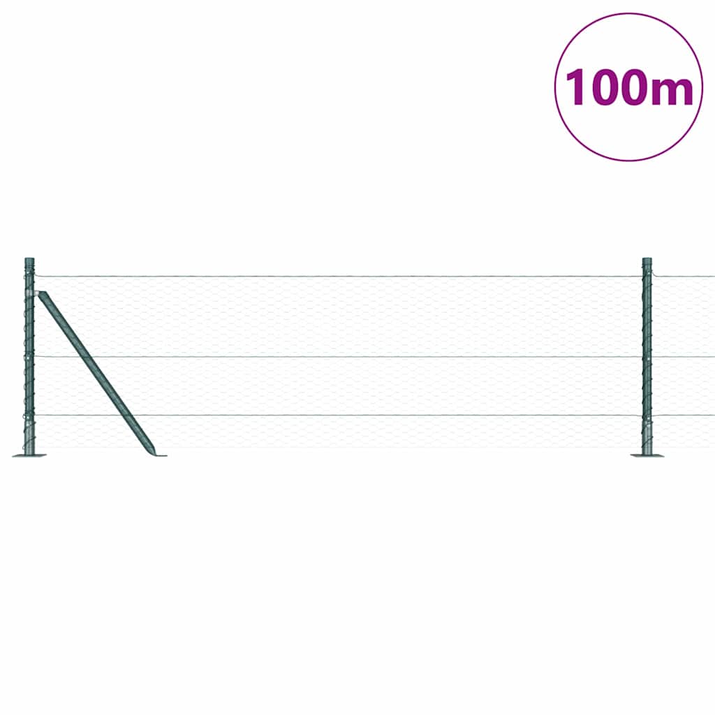 vidaXL Hexagonal Fence with Concrete Base 100 x 0.6 m PVC-Coated Steel 3