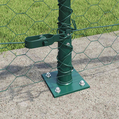 vidaXL Hexagonal Fence with Concrete Base 100 x 0.6 m PVC-Coated Steel 4