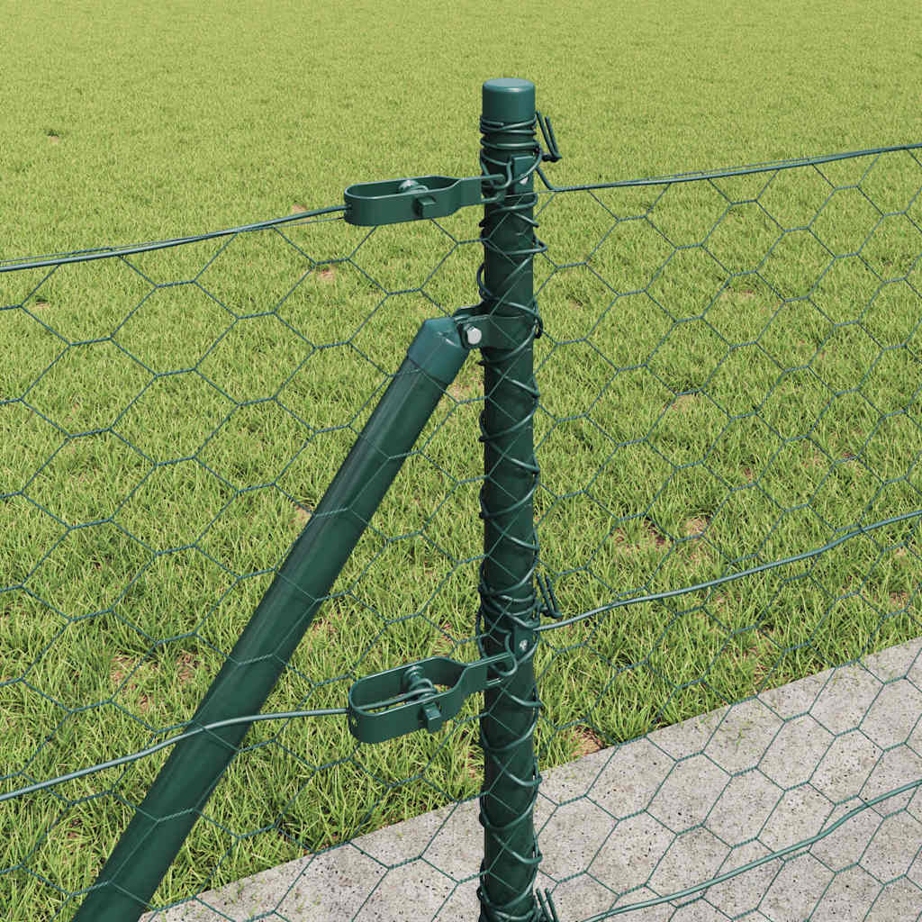 vidaXL Hexagonal Fence with Concrete Base 100 x 0.6 m PVC-Coated Steel 5