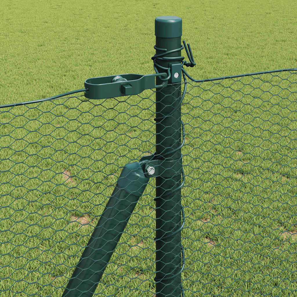 vidaXL Hexagonal Fence with Concrete Base 100 x 0.8 m PVC-Coated Steel 5