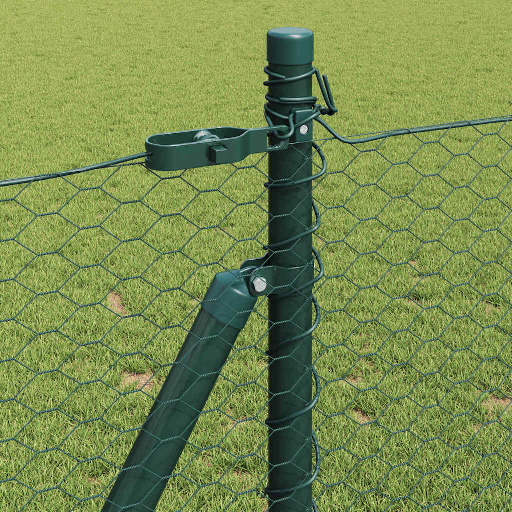 vidaXL Hexagonal Fence with Concrete Base 100 x 0.8 m PVC-Coated Steel 5