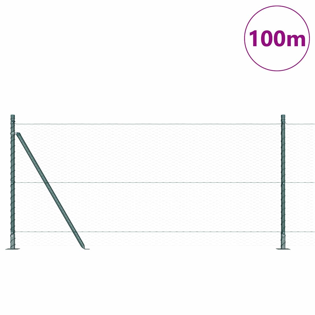 vidaXL Hexagonal Fence with Concrete Base 100 x 0.8 m PVC-Coated Steel 3