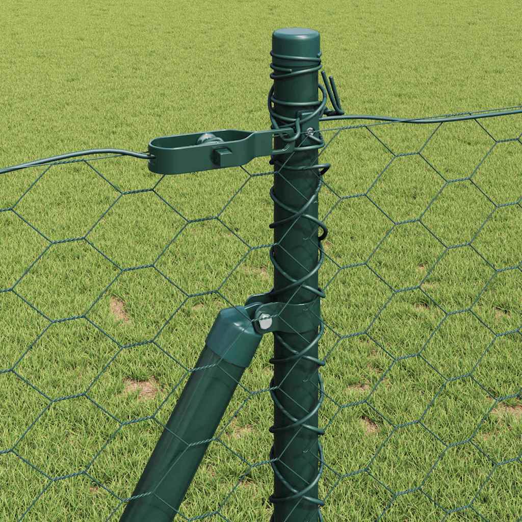 vidaXL Hexagonal Fence with Concrete Base 100 x 0.8 m PVC-Coated Steel 5