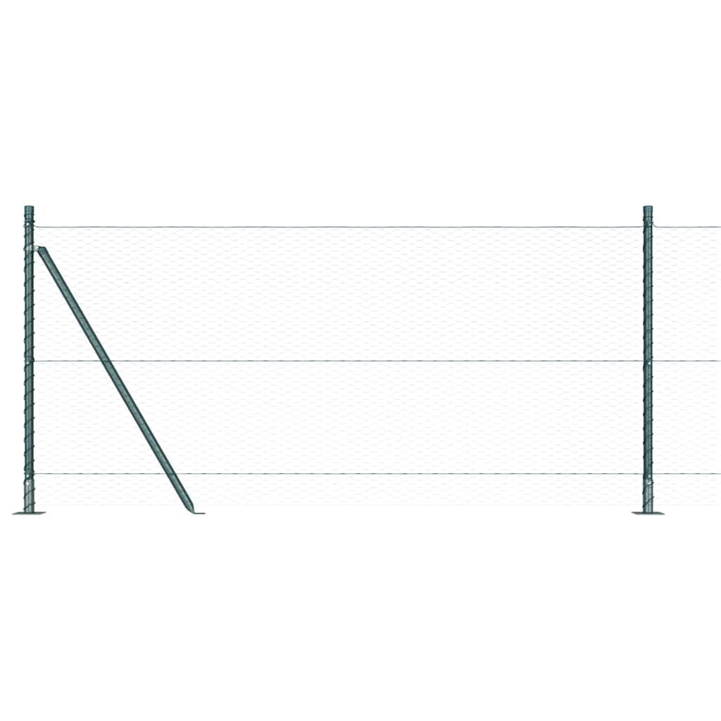 vidaXL Hexagonal Fence with Concrete Base 100 x 1 m PVC-Coated Steel 2