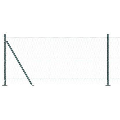 Hexagonal Fence with Concrete Base 100 x 1 m PVC-Coated Steel Length 100 m Green Mesh size 25 mm mesh 1 m