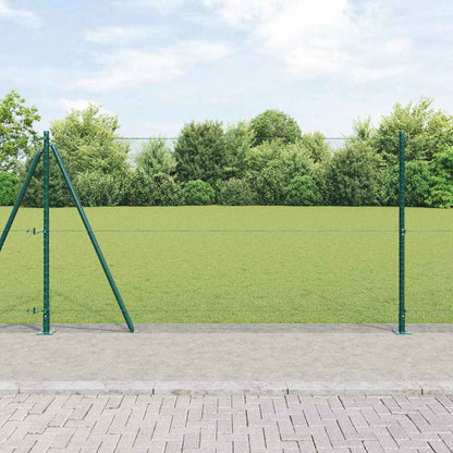 vidaXL Hexagonal Fence with Concrete Base 100 x 1 m PVC-Coated Steel Green mesh Size 13 mm mesh