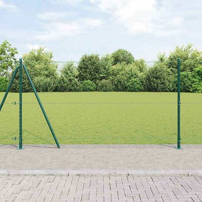 vidaXL Hexagonal Fence with Concrete Base 100 x 1 m PVC-Coated Steel Green mesh Size 25 mm mesh