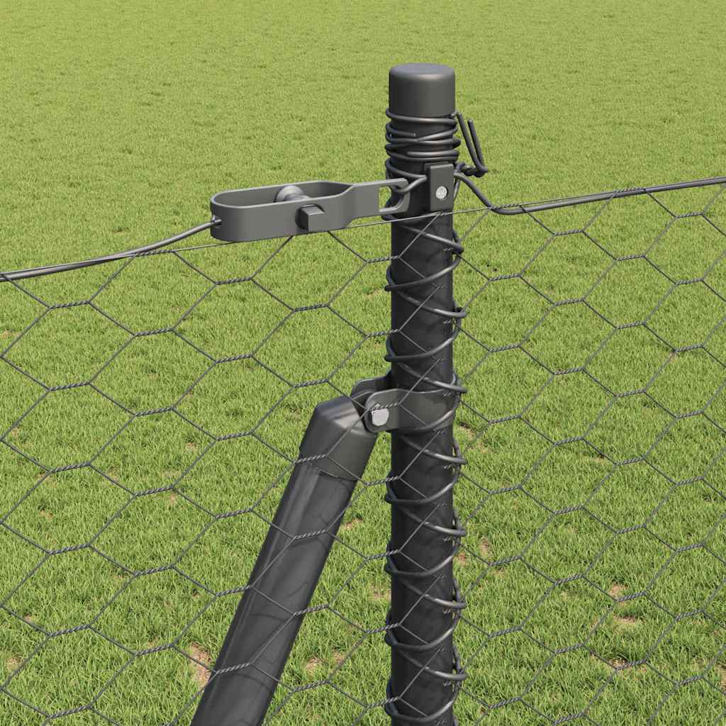 vidaXL Hexagonal Fence with Concrete Base 10 x 1.5 m PVC-Coated Steel 5