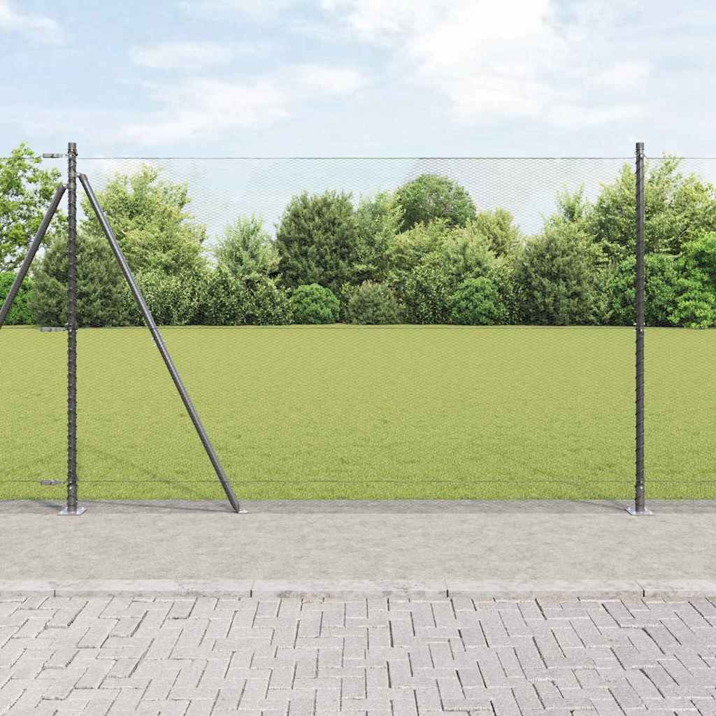 vidaXL Hexagonal Fence with Concrete Base 50 x 1.4 m PVC-Coated Steel 1