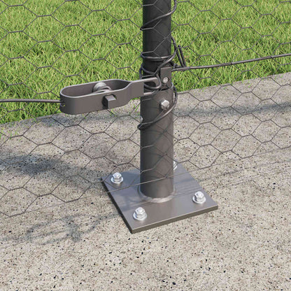 vidaXL Hexagonal Fence with Concrete Base 50 x 1.5 m PVC-Coated Steel 4