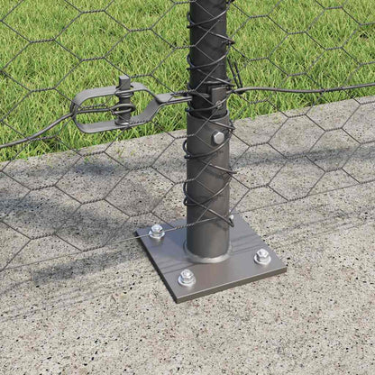 vidaXL Hexagonal Fence with Concrete Base 50 x 1.5 m PVC-Coated Steel 4