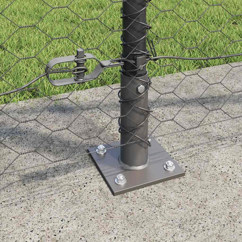 vidaXL Hexagonal Fence with Concrete Base 50 x 1.6 m PVC-Coated Steel 4