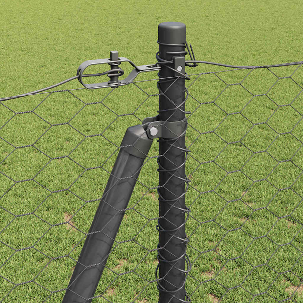 vidaXL Hexagonal Fence with Concrete Base 50 x 1.6 m PVC-Coated Steel 5