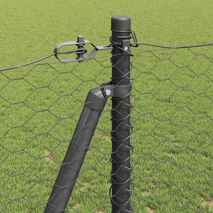 vidaXL Hexagonal Fence with Concrete Base 50 x 1.6 m PVC-Coated Steel 5