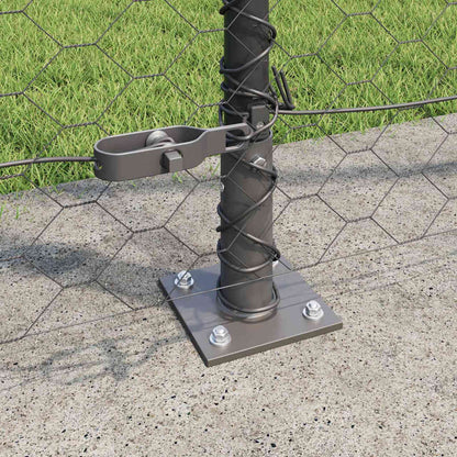 vidaXL Hexagonal Fence with Concrete Base 50 x 1.6 m PVC-Coated Steel 4
