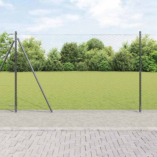 vidaXL Hexagonal Fence with Concrete Base 50 x 1.6 m PVC-Coated Steel 1