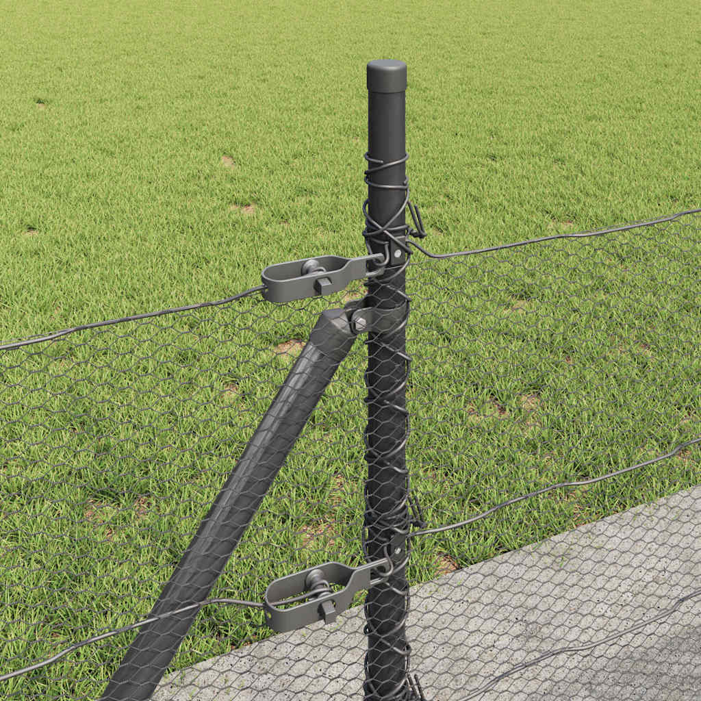 vidaXL Hexagonal Fence with Concrete Base 100 x 0.5 m PVC-Coated Steel 5