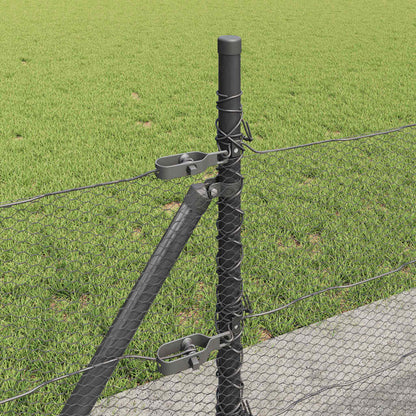 vidaXL Hexagonal Fence with Concrete Base 100 x 0.5 m PVC-Coated Steel 5
