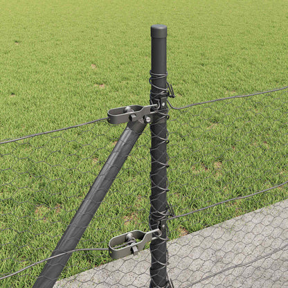 vidaXL Hexagonal Fence with Concrete Base 100 x 0.5 m PVC-Coated Steel 5