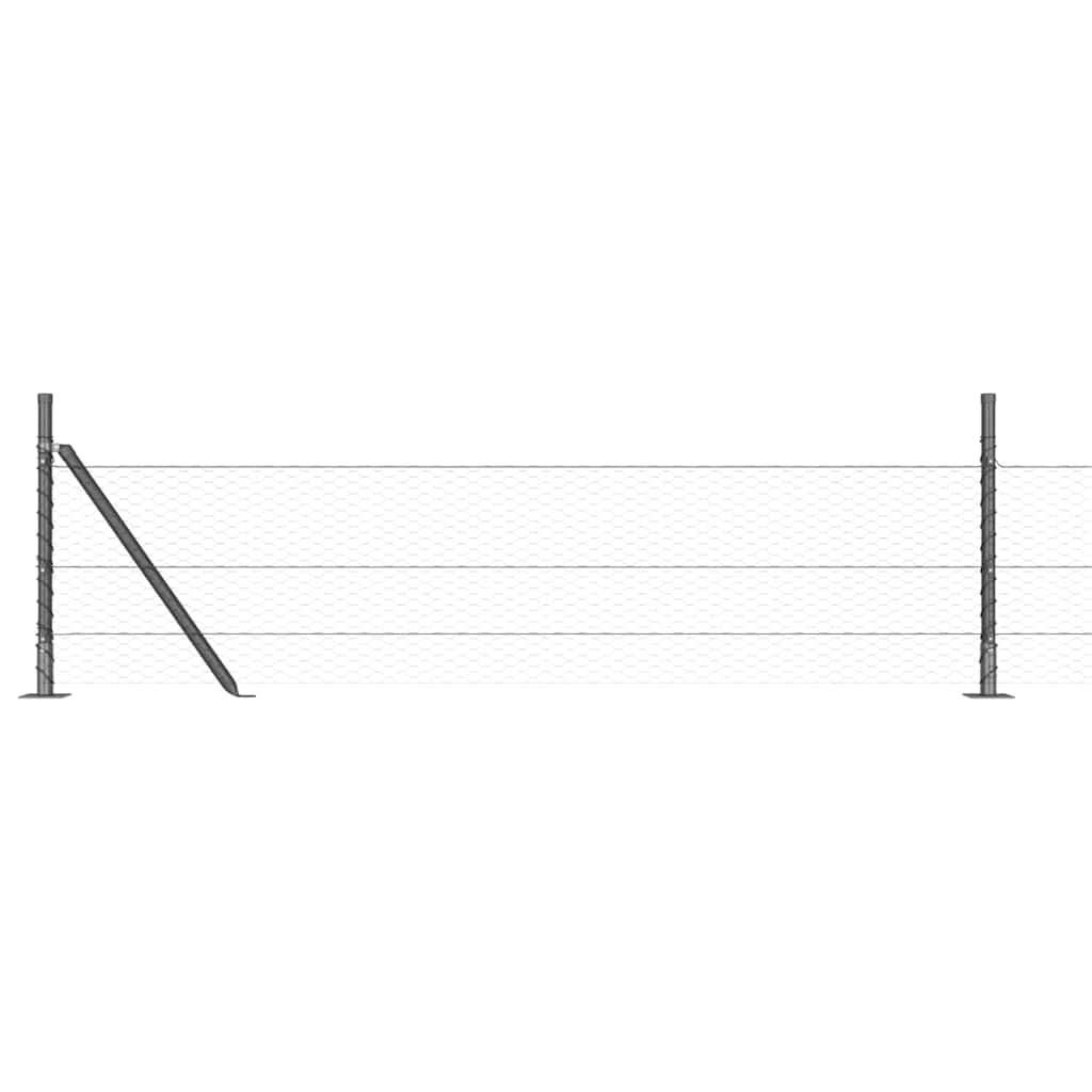 vidaXL Hexagonal Fence with Concrete Base 100 x 0.5 m PVC-Coated Steel 2