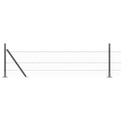 vidaXL Hexagonal Fence with Concrete Base 100 x 0.5 m PVC-Coated Steel 2