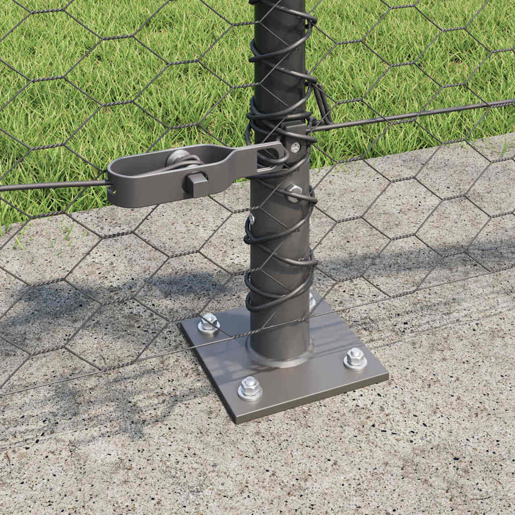 vidaXL Hexagonal Fence with Concrete Base 100 x 0.5 m PVC-Coated Steel 4