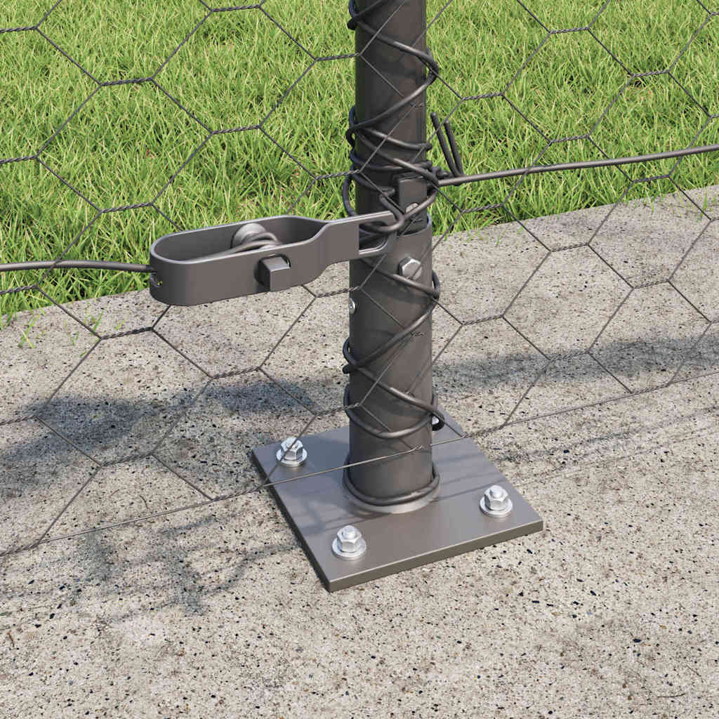 vidaXL Hexagonal Fence with Concrete Base 100 x 0.5 m PVC-Coated Steel 4