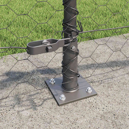 vidaXL Hexagonal Fence with Concrete Base 100 x 0.5 m PVC-Coated Steel 4